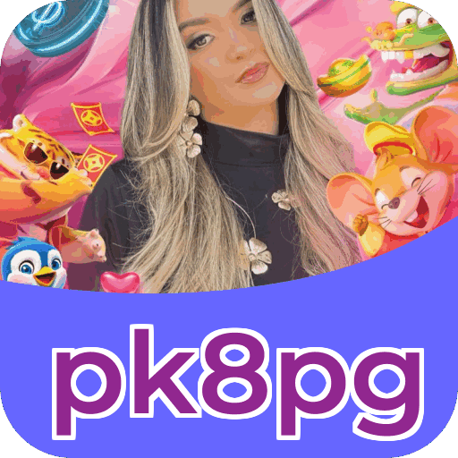 Interface do aplicativo pk8pg mostrando jogos disponíveis no iOS e Android